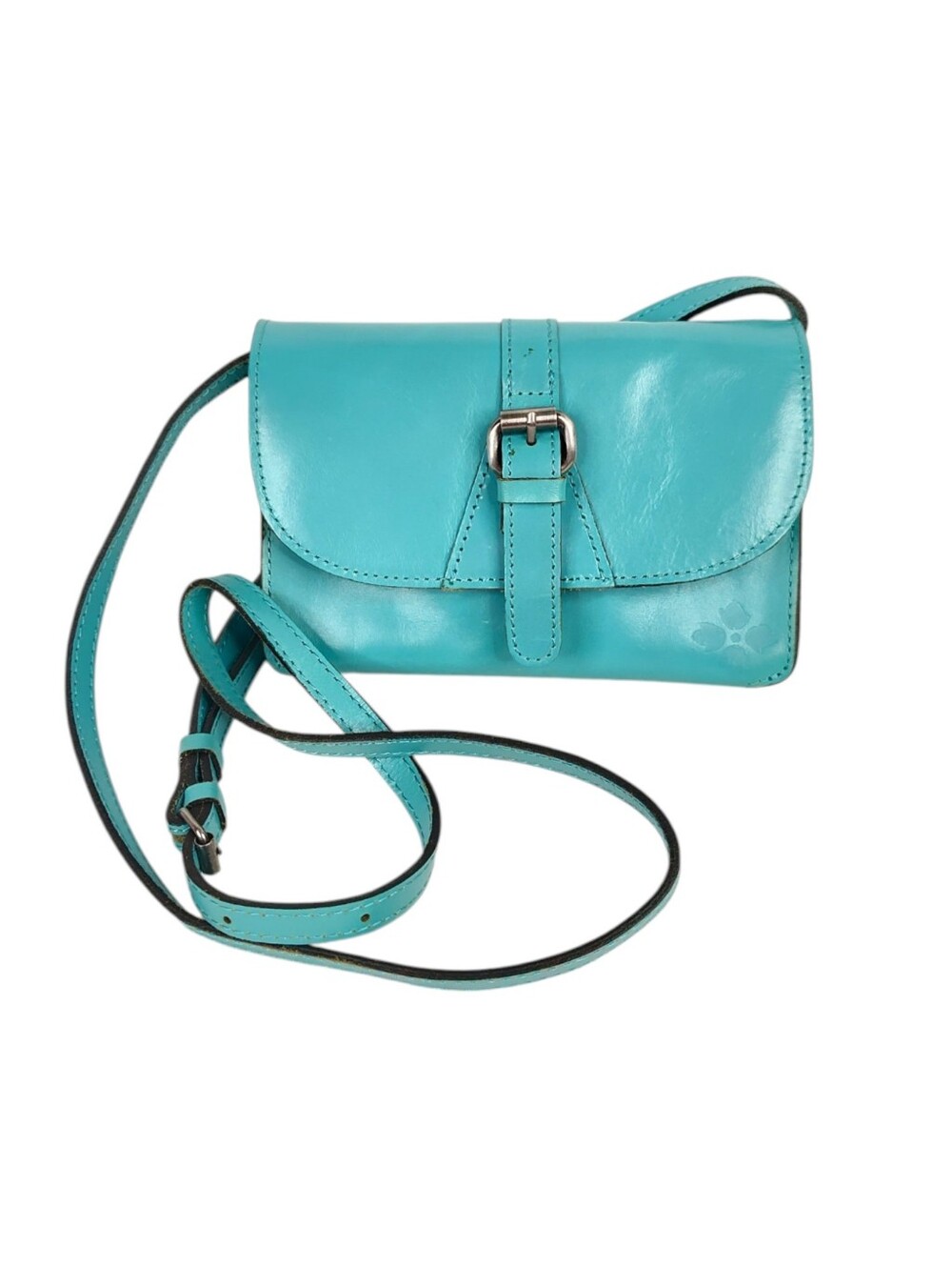 Patricia Nash Turquoise Leather Crossbody Wallet Bag | 100% Leather - Picture 3 of 16